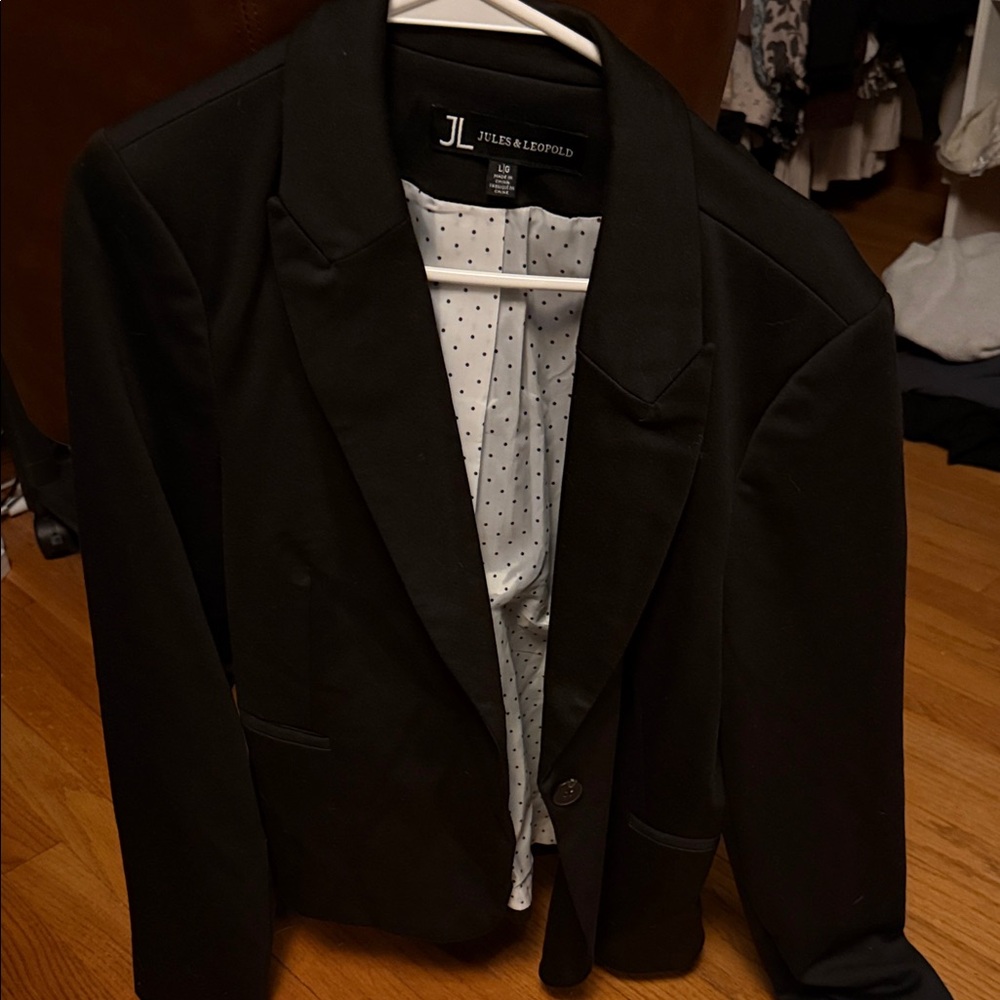 Jules & Leopold Black Women's Blazer with Polka Dot Lining